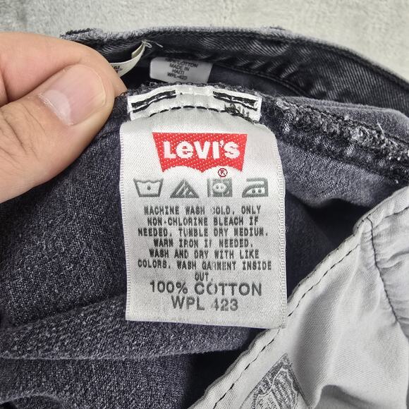 Levis 501 Jeans Mens 38x34 (Fits 34x30) Black Button Fly Straight Denim Y2K - Picture 7 of 16